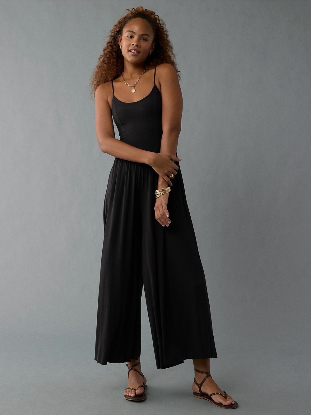 AE Black Wide-Leg Jumpsuit